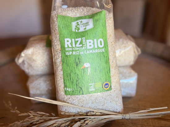 IGP Riz Long Semi-complet très clair Bio de Camargue Canard des Rizières